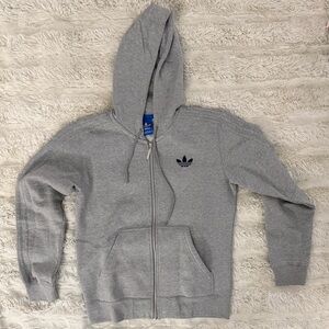 Adidas Full Zip Heather Gray Hoodie